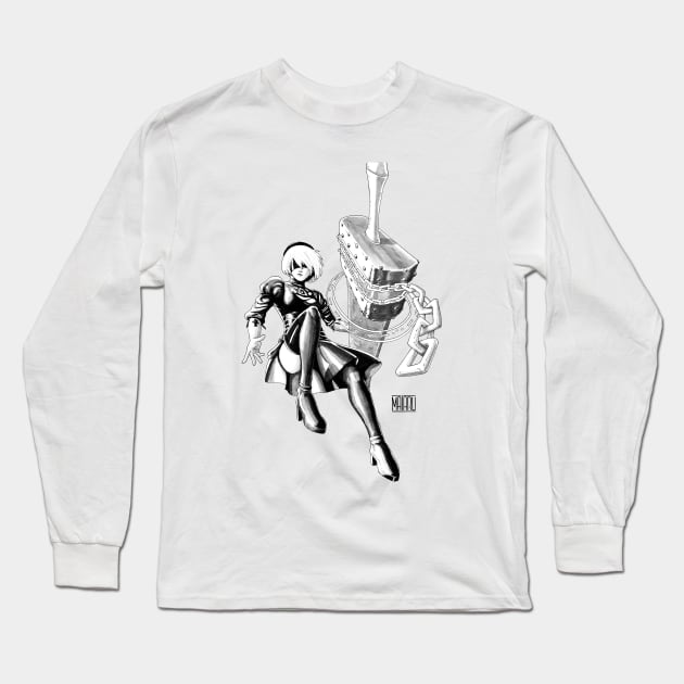 NieR:Automata 2B Long Sleeve T-Shirt by FerMaiaru